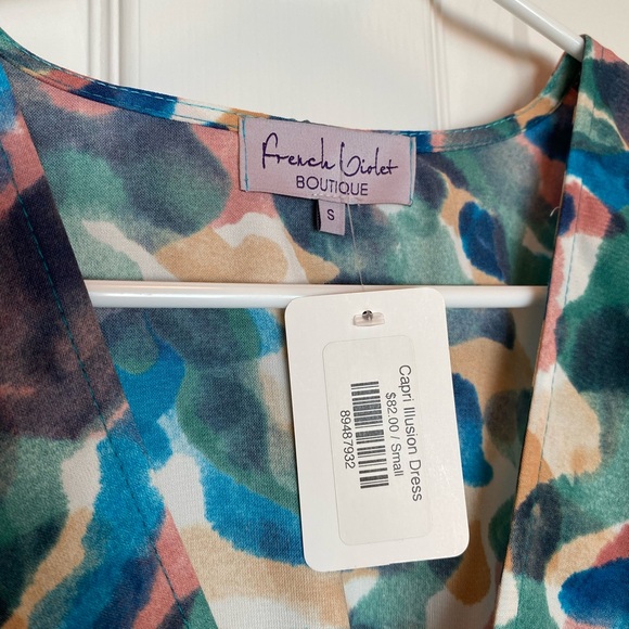 Stunning Long Sleeve Watercolor Mini Dress - Picture 3 of 7